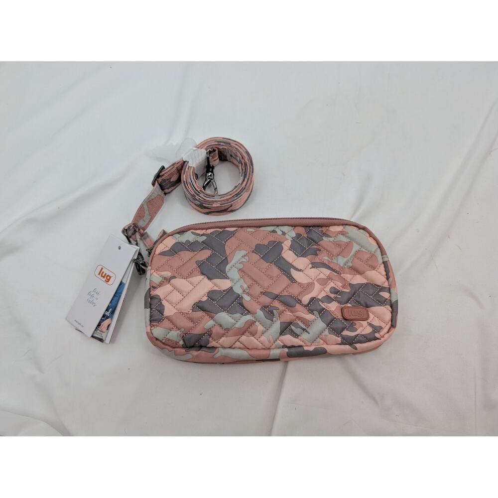 NWT LUG Coupe XL Convertible Crossbody Belt Bag in Camo Rose RFID Travel Errands